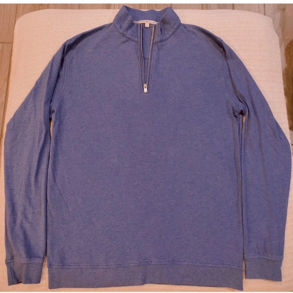 Peter Millar Long Sleeve Pullover 1/4 Zip Shirt Purple Men's L